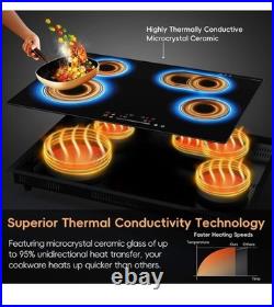 30 inch Built-in Electric Cooktop 4 Burners Radiant Ceramic Cooktop 7200W