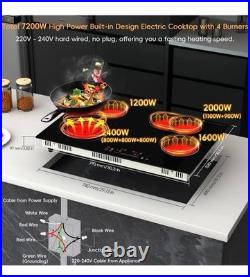 30 inch Built-in Electric Cooktop 4 Burners Radiant Ceramic Cooktop 7200W