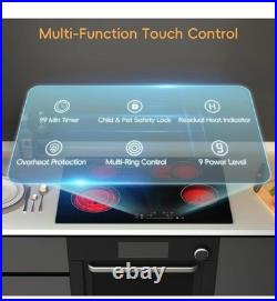 30 inch Built-in Electric Cooktop 4 Burners Radiant Ceramic Cooktop 7200W