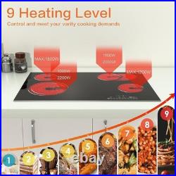 30 inch Built-in Electric Cooktop 4 Burners Radiant Ceramic Cooktop 7200W
