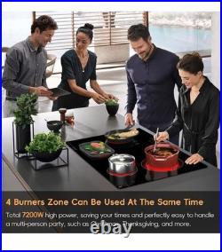 30 inch Built-in Electric Cooktop 4 Burners Radiant Ceramic Cooktop 7200W