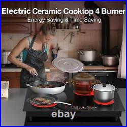 30 inch Electric Cooktop 4 Burners Drop In Ceramic Glass Stove Top Touch Control