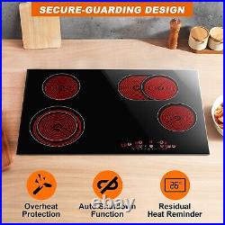 30 inch Electric Cooktop 4 Burners Drop In Ceramic Glass Stove Top Touch Control