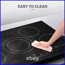 30 inch Electric Cooktop 5 Burners Drop In Ceramic Glass Stove Top Touch Control