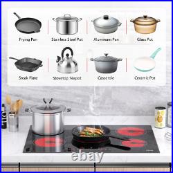 30 inch Electric Cooktop Ceramic Glass Stove Top 5 Burners Drop-in Touch Control