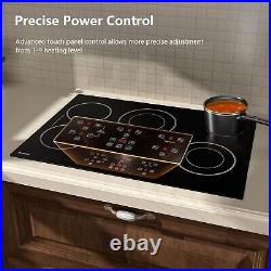 30 inch Electric Cooktop Ceramic Glass Stove Top 5 Burners Drop-in Touch Control