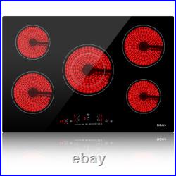 30 inch Electric Cooktop Ceramic Glass Stove Top 5 Burners Drop-in Touch Control