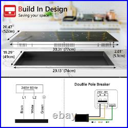 30 inch Electric Cooktop Ceramic Glass Stove Top 5 Burners Drop-in Touch Control