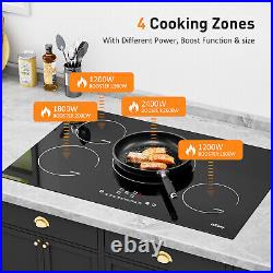 30 inch Electric Induction Stove 4 Burner Built-In Cooktop Digital Display Timer