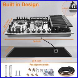 30 inch Gas Cooktop Kitchen 5-Burners Countertop Built-in Gas Stainless Steel