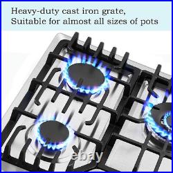 30 inch Gas Cooktop Kitchen 5-Burners Countertop Built-in Gas Stainless Steel