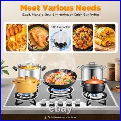 30 inch Gas Cooktop Stainless Steel 5 Burners NG/LPG Dual Fuel Gas Stovetop NEW