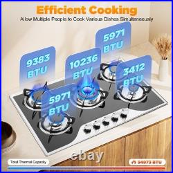 30 inch Gas Cooktop Stainless Steel 5 Burners NG/LPG Dual Fuel Gas Stovetop NEW