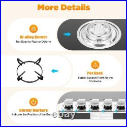 30 inch Gas Cooktop Stainless Steel 5 Burners NG/LPG Dual Fuel Gas Stovetop NEW