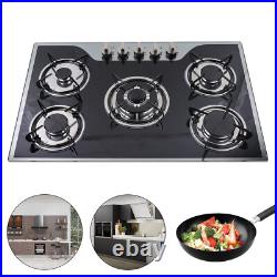 30 inch Gas Cooktop Stainless Steel 5 Burners NG/LPG Dual Fuel Gas Stovetop NEW