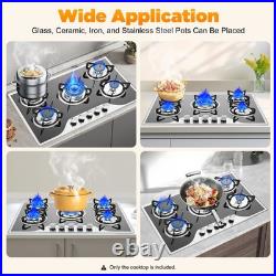 30 inch Gas Cooktop Stainless Steel 5 Burners NG/LPG Dual Fuel Gas Stovetop NEW