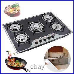 30 inch Gas Cooktop Stainless Steel 5 Burners NG/LPG Dual Fuel Gas Stovetop USA