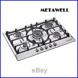 30 inch Silver Stainless Steel Built-in Kitchen 5 Burner Gas Hob Cook Tops, USA