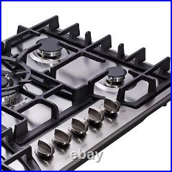 30 inch gas cooktop stainless steel 5 burners NG/LPG dual fuel gas stovetop