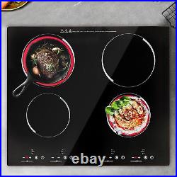 3000W 110V Cooktop 4 Burners Electric Built-in Cooktop Sensor Touch Control