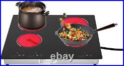 3000W 110V Cooktop 4 Burners Electric Built-in Cooktop Sensor Touch Control