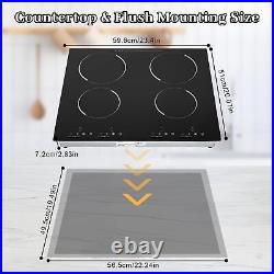 3000W 110V Cooktop 4 Burners Electric Built-in Cooktop Sensor Touch Control