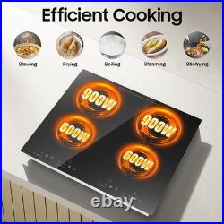 3000W 110V Cooktop 4 Burners Electric Built-in Cooktop Sensor Touch Control