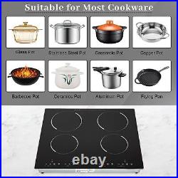 3000W 110V Cooktop 4 Burners Electric Built-in Cooktop Sensor Touch Control