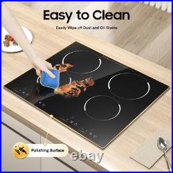 3000W 110V Cooktop 4 Burners Electric Built-in Cooktop Sensor Touch Control
