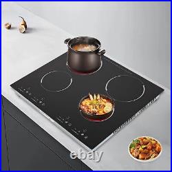 3000W 110V Cooktop 4 Burners Electric Built-in Cooktop Sensor Touch Control