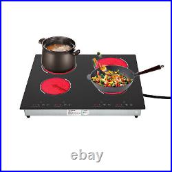 3000W Electric Ceramic Cooktop Built-In Sensor Touch-Control 9 Heating Levels US