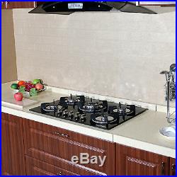 30Black Tempered Glass Plate Built-in Kitchen 5 Burner Gas Hob Cooktops Cooker