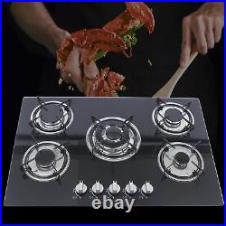 30Inch Built-in 5 Burner Cooktop Stove LPG/NG Gas Hob Countertop Tempered Glass