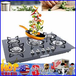 30Inch Built-in 5 Burner Cooktop Stove LPG/NG Gas Hob Countertop Tempered Glass