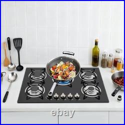 30Inch Built-in 5 Burner Cooktop Stove LPG/NG Gas Hob Countertop Tempered Glass
