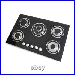 30Inch Built-in 5 Burner Cooktop Stove LPG/NG Gas Hob Countertop Tempered Glass