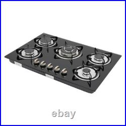 30Inch Built-in 5 Burner Cooktop Stove LPG/NG Gas Hob Countertop Tempered Glass
