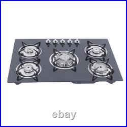 30Inch Built-in 5 Burner Cooktop Stove LPG/NG Gas Hob Countertop Tempered Glass