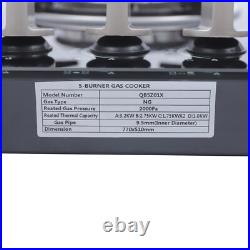 30Inch Built-in 5 Burner Cooktop Stove LPG/NG Gas Hob Countertop Tempered Glass 30Inch Built-in 5 Burner Cooktop Stove LPG/NG Gas Hob Countertop Tempered Glass