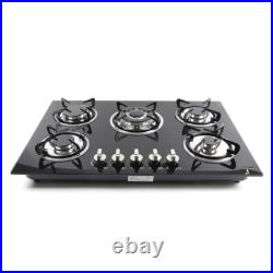 30Inch Built-in 5 Burner Cooktop Stove LPG/NG Gas Hob Countertop Tempered Glass