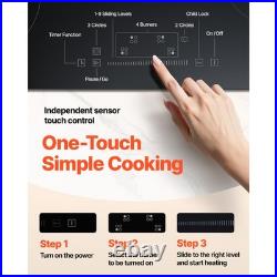 30in Electric Cooktop 4 Burners Ceramic Glass Stove Top Touch Control 7200W