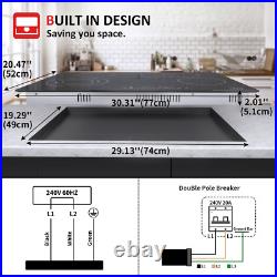 30in Electric Cooktop 4 Burners Ceramic Glass Stove Top Touch Control 7200W 30in Electric Cooktop 4 Burners Ceramic Glass Stove Top Touch Control 7200W