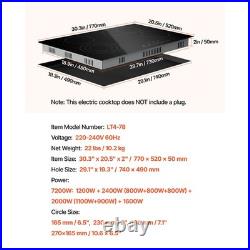 30in Electric Cooktop 4 Burners Ceramic Glass Stove Top Touch Control 7200W