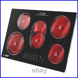 30in Electric Cooktop 5 Burners Built-in Radiant Ceramic Stove Top Touch Control