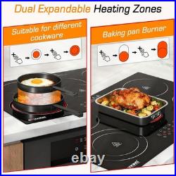 30in Electric Cooktop 5 Burners Built-in Radiant Ceramic Stove Top Touch Control