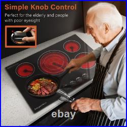 30in Electric Cooktop Built-in 5 Burner Ceramic Cooktop Electric Stove Top 9000W