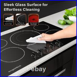 30in Electric Cooktop Built-in 5 Burner Ceramic Cooktop Electric Stove Top 9000W