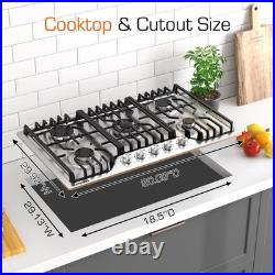 30in Gas Cooktop Kitchen 5 Burner Countertop Built-in Gas Stainless Steel NG/LPG