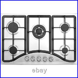 30in Gas Cooktop Max 12250BTU 5 Burners Built-in Stainless Steel Gas Stove Top