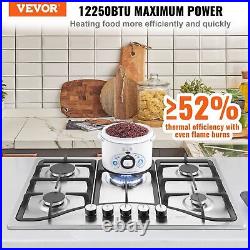 30in Gas Cooktop Max 12250BTU 5 Burners Built-in Stainless Steel Gas Stove Top 30in Gas Cooktop Max 12250BTU 5 Burners Built-in Stainless Steel Gas Stove Top